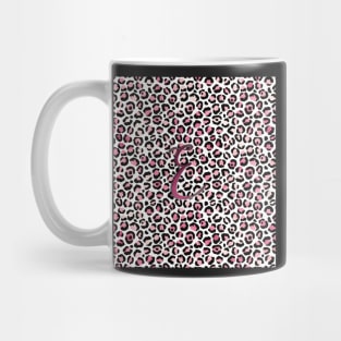 Letter E Monogram & Pink Leopard Print Mug